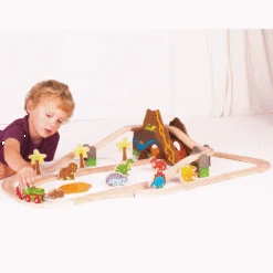 Bigjigs Houten Trein Set Dino -Hape || BIGJIGS || Goki Verkoopwinkel image 17