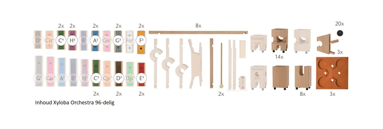 Xyloba Orchestra Muzikale Knikkerbaan 96-delig 3 Xyloba Orchestra Muzikale Knikkerbaan 96-delig - Afbeelding 3