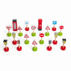 Bigjigs Houten Verkeersborden Set 18-delig -Hape || BIGJIGS || Goki Verkoopwinkel image 51