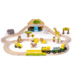 Bigjigs Houten Trein Set Safari 38-delig