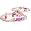 Bigjigs Houten Trein Set Roze 35-delig