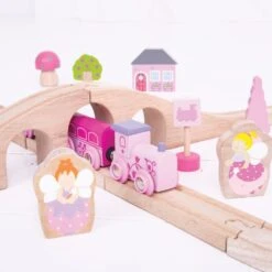 Bigjigs Houten Trein Set Roze 35-delig -Hape || BIGJIGS || Goki Verkoopwinkel image 733