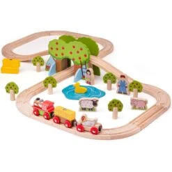 Bigjigs Houten Trein Set Boerderij 44-delig -Hape || BIGJIGS || Goki Verkoopwinkel image 839